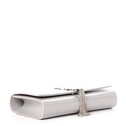 Saint Laurent Calfskin Classic Monogram Tassel Clutch Souris 4 of 7