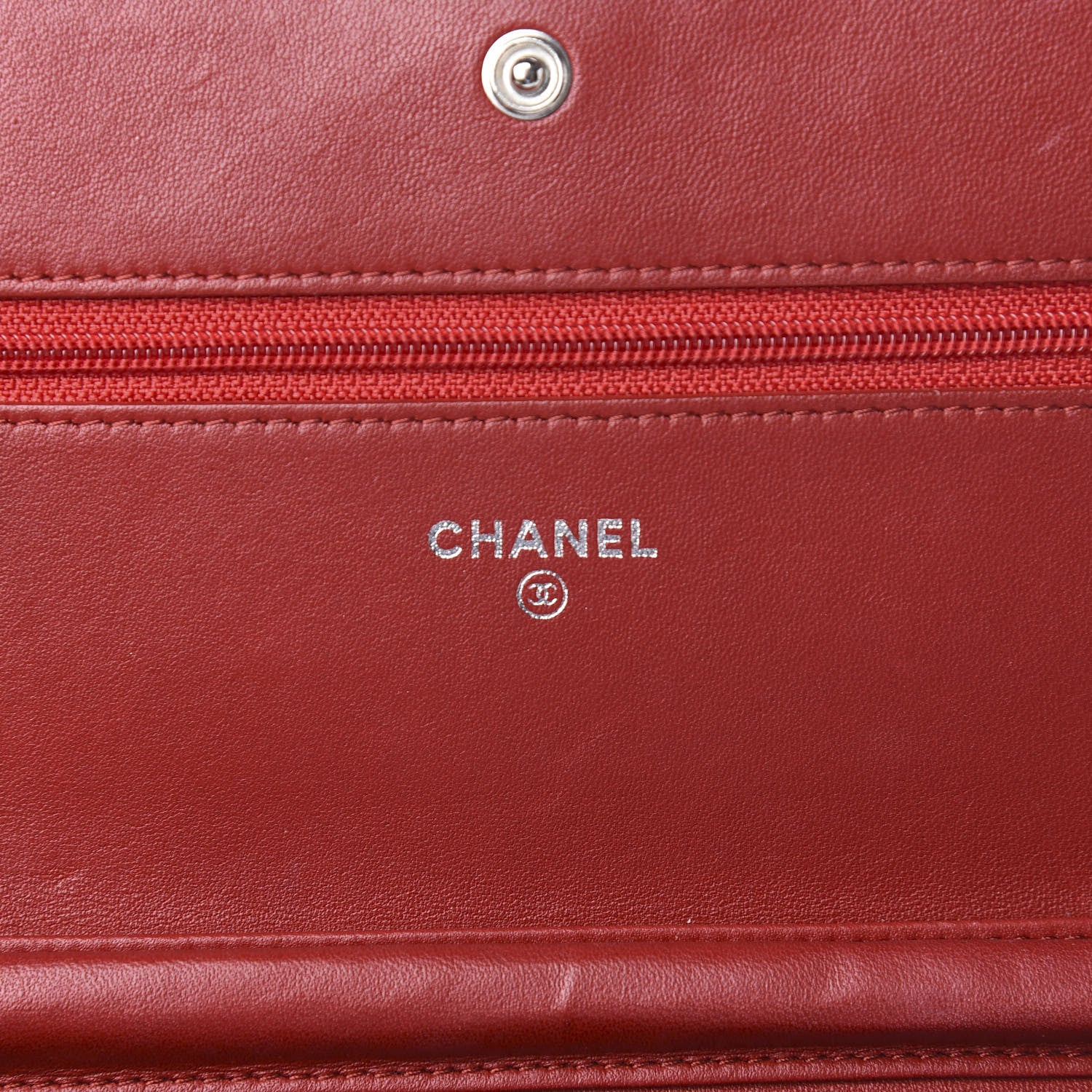 Chanel Lambskin Camellia Embossed Wallet On Chain WOC Dark Red 6 of 13