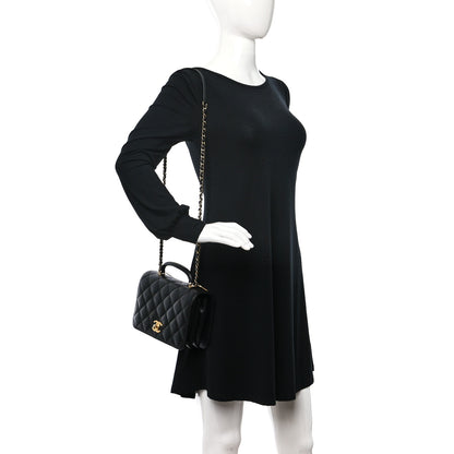 Chanel Caviar Quilted Mini Top Handle Flap Black 2 of 9