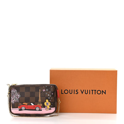 Louis Vuitton Damier Ebene 2019 Christmas Animation Mini Pochette Accessories Red 11 of 11