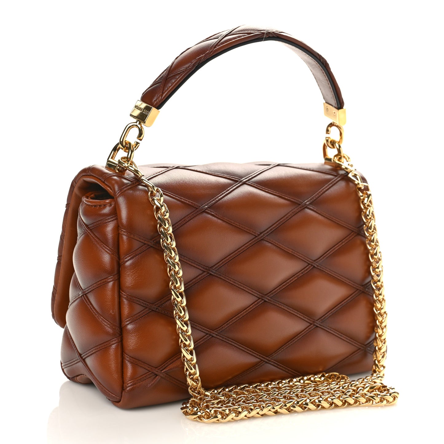 Lambskin Malletage Top Handle GO-14 MM Tan