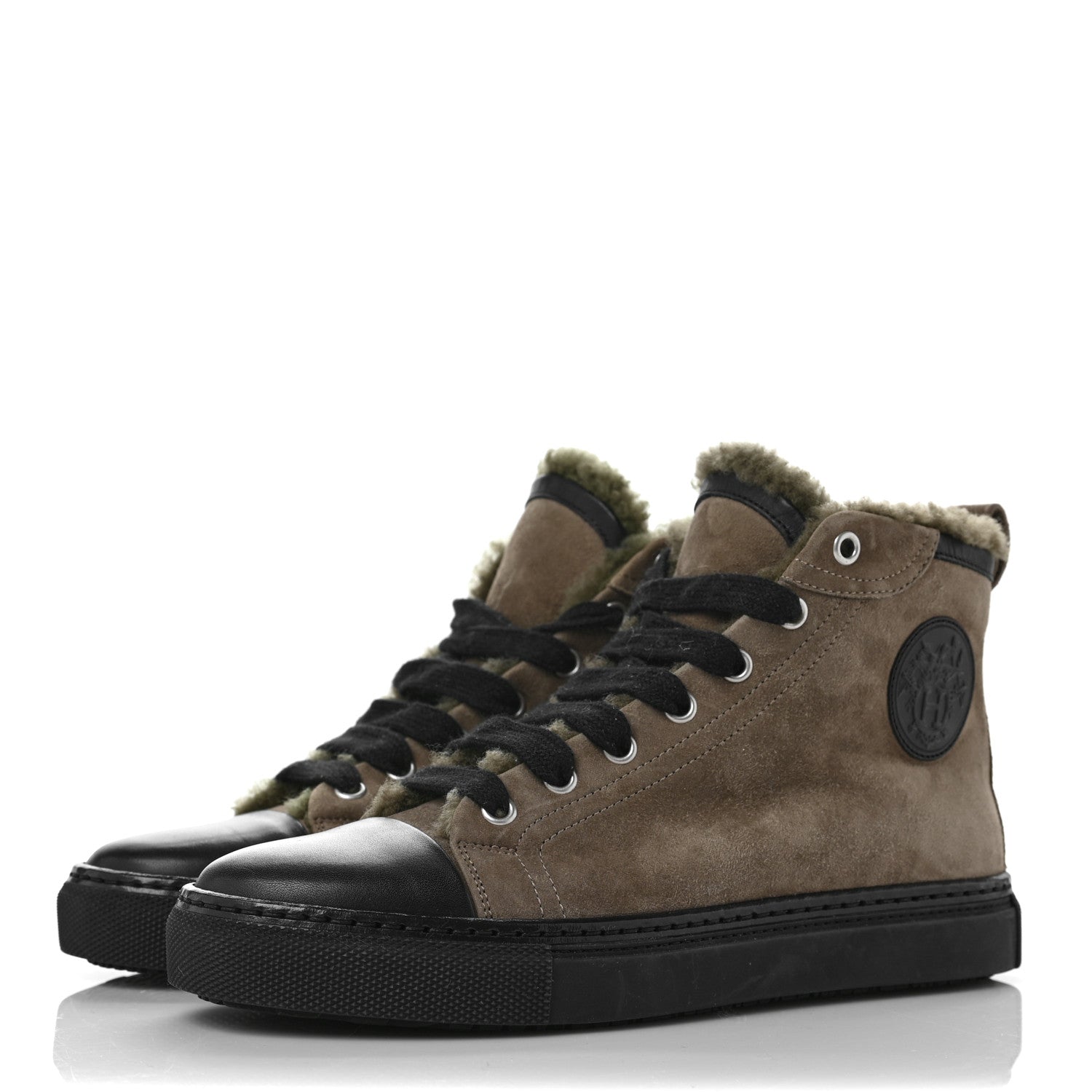 Hermes Woolskin Womens Climb Sneakers 36.5 Black 3 of 8