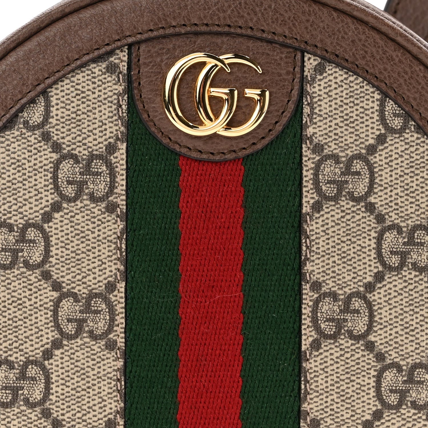 Gucci GG Supreme Monogram Web Mini Ophidia Round Backpack Brown 8 of 10