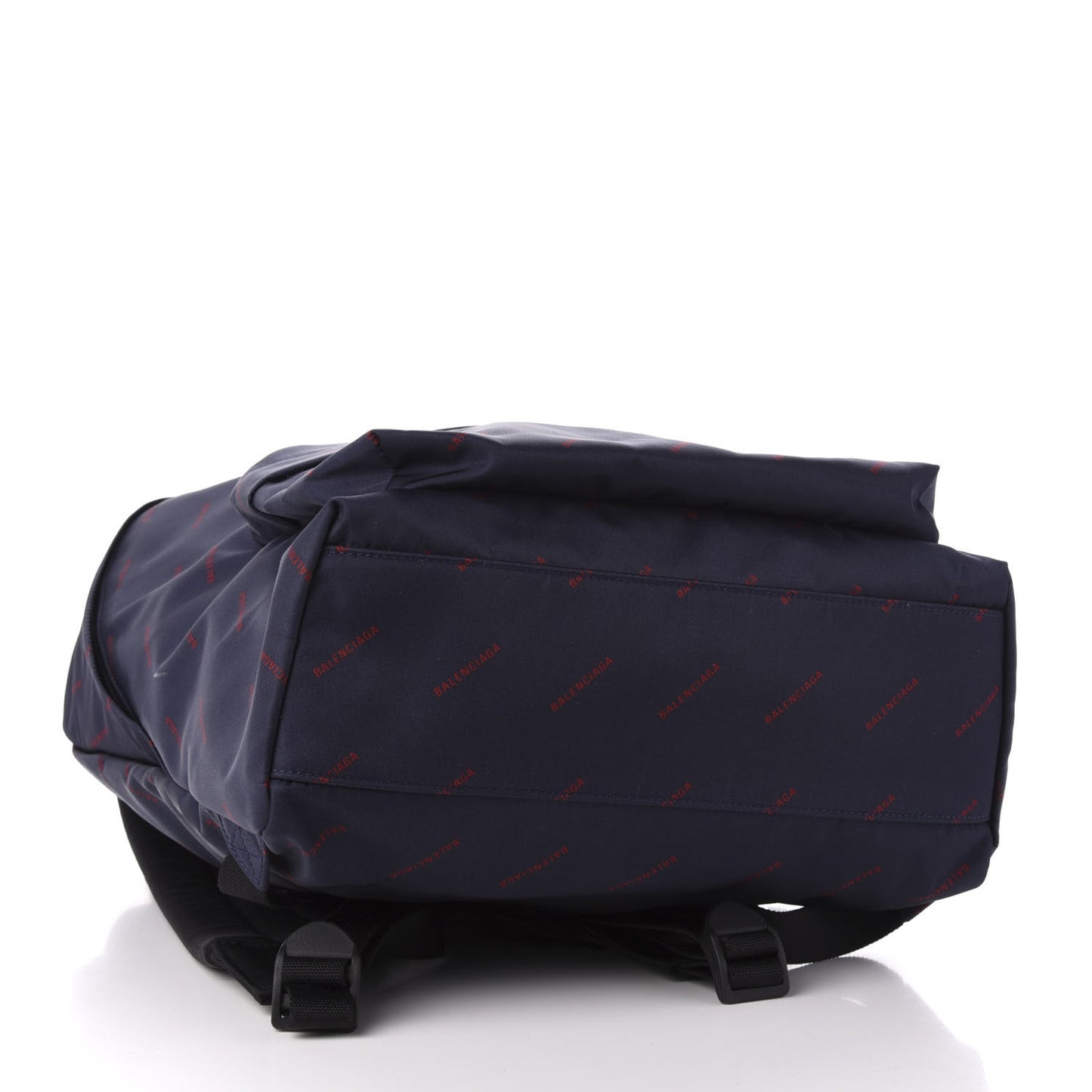 Twill Nylon Allover Logo Print Explorer Backpack Bleu Canopee Rouge