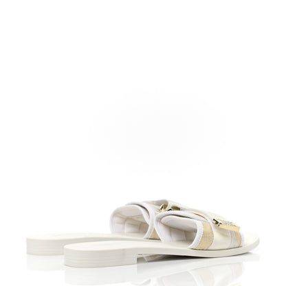Christian Dior Technical Stretch Fabric Etoile Dio(r)evolution Slide Sandals 39 White Gold 4 of 9