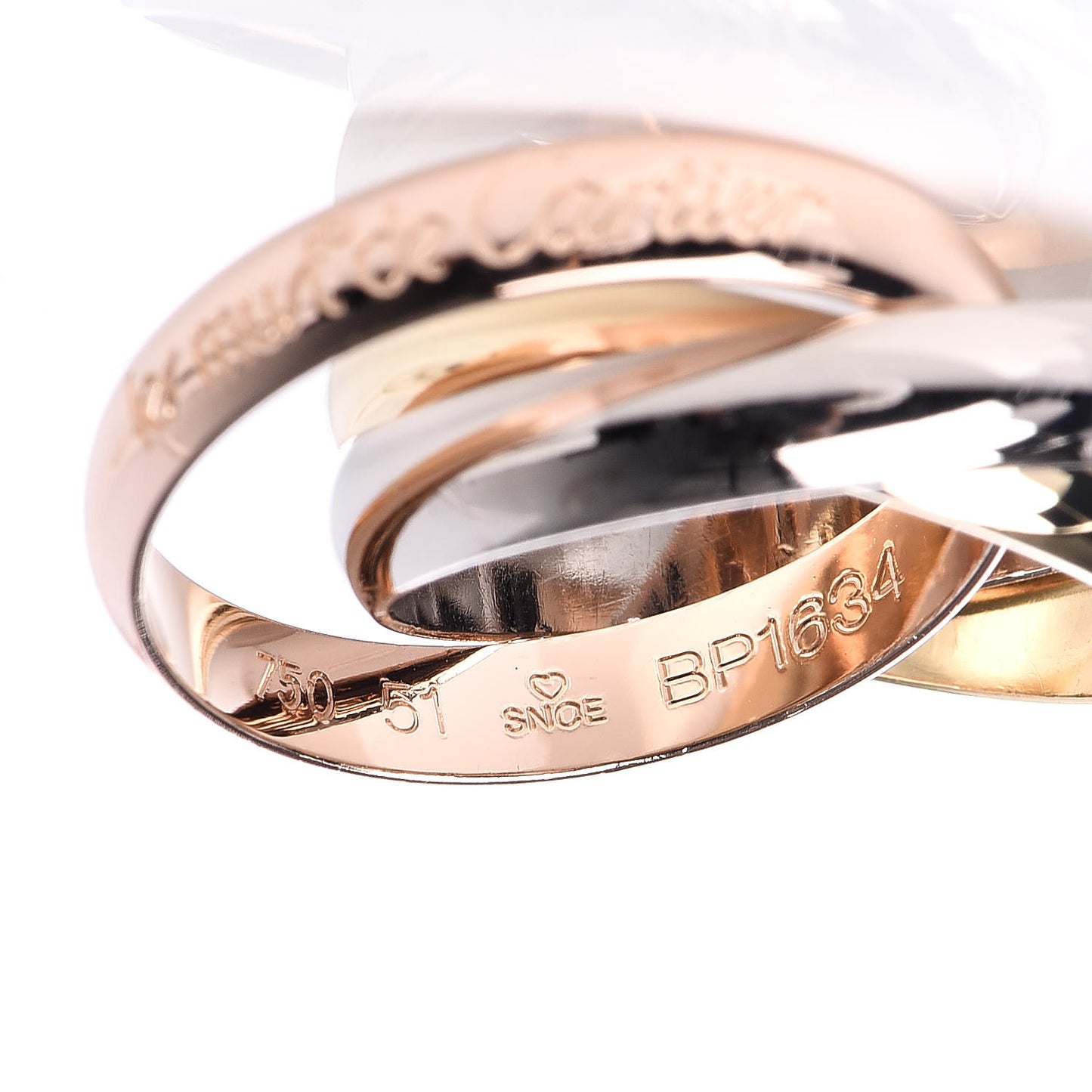 18K Pink Yellow White Gold Classic Les Must De Trinity Ring 51 5.75