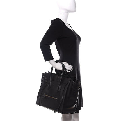 Celine Smooth Calfskin Mini Luggage Black 2 of 9
