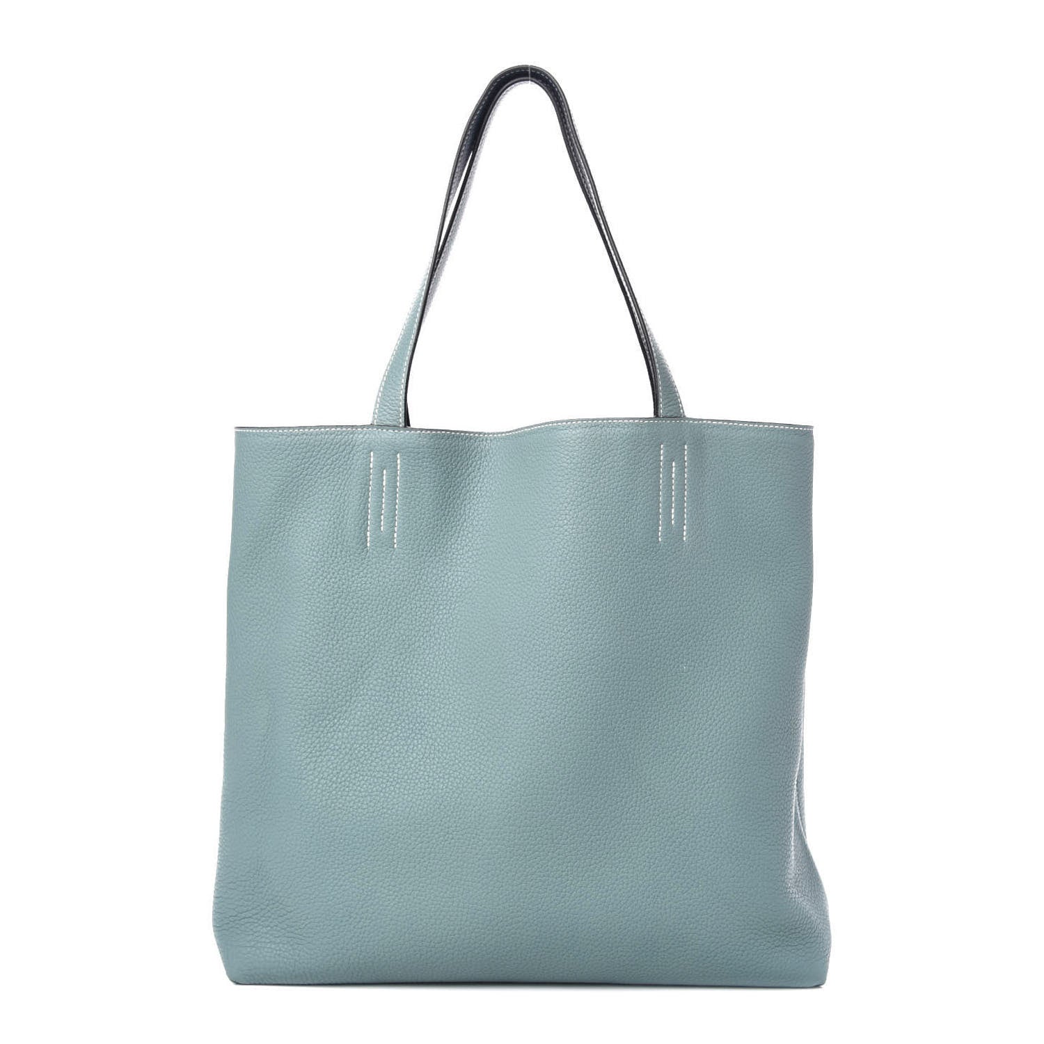 Hermes Taurillon Clemence Double Sens 36 Reversible Tote Ciel Bleu Saphir 1 of 15
