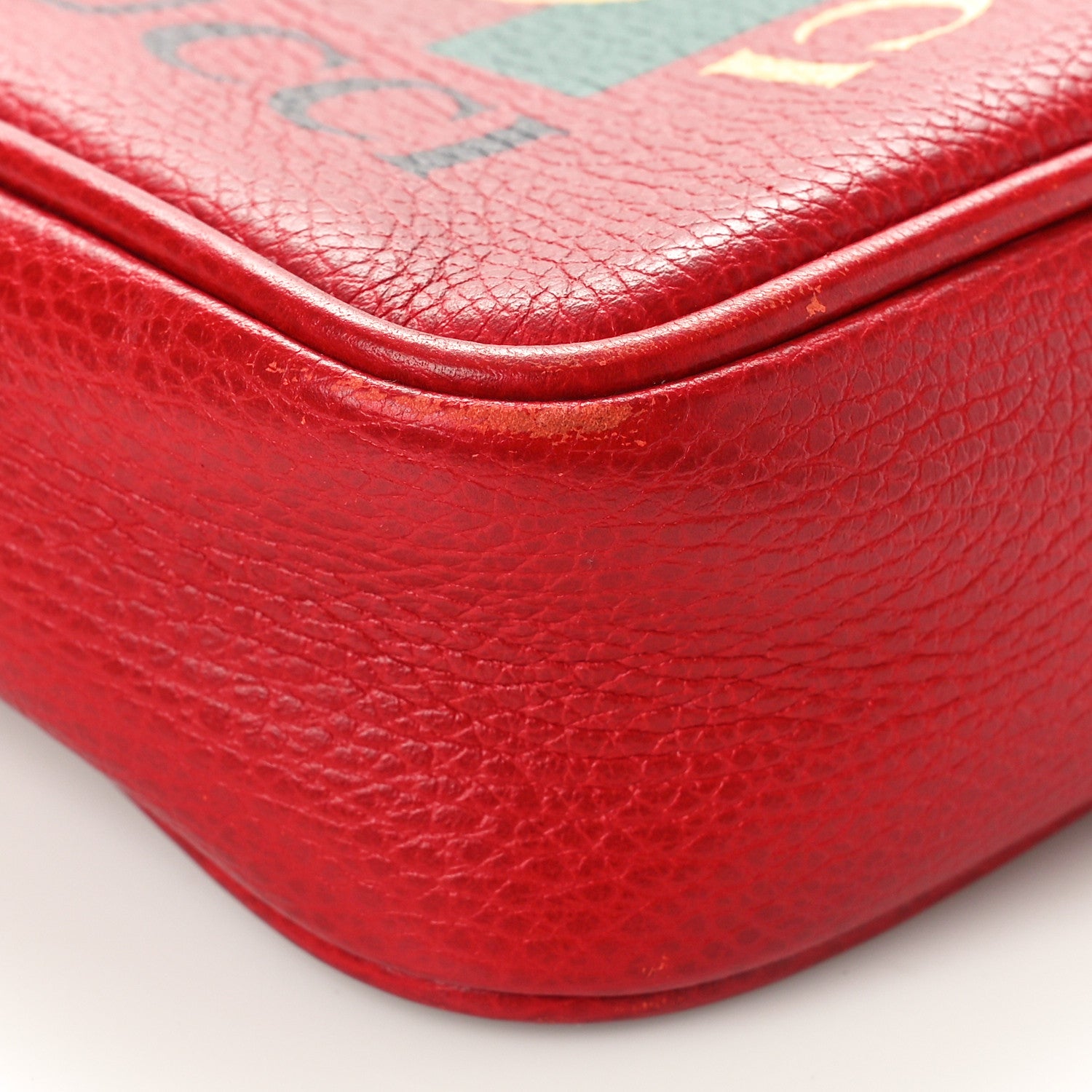 Gucci Grained Calfskin Logo Messenger Bag Hibiscus Red 9 of 13