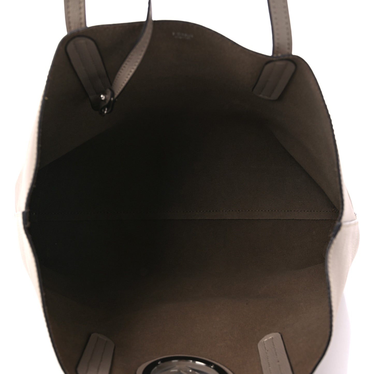 Vitello Vienna Enamel F is Fendi Shopping Tote Tortora Taupe