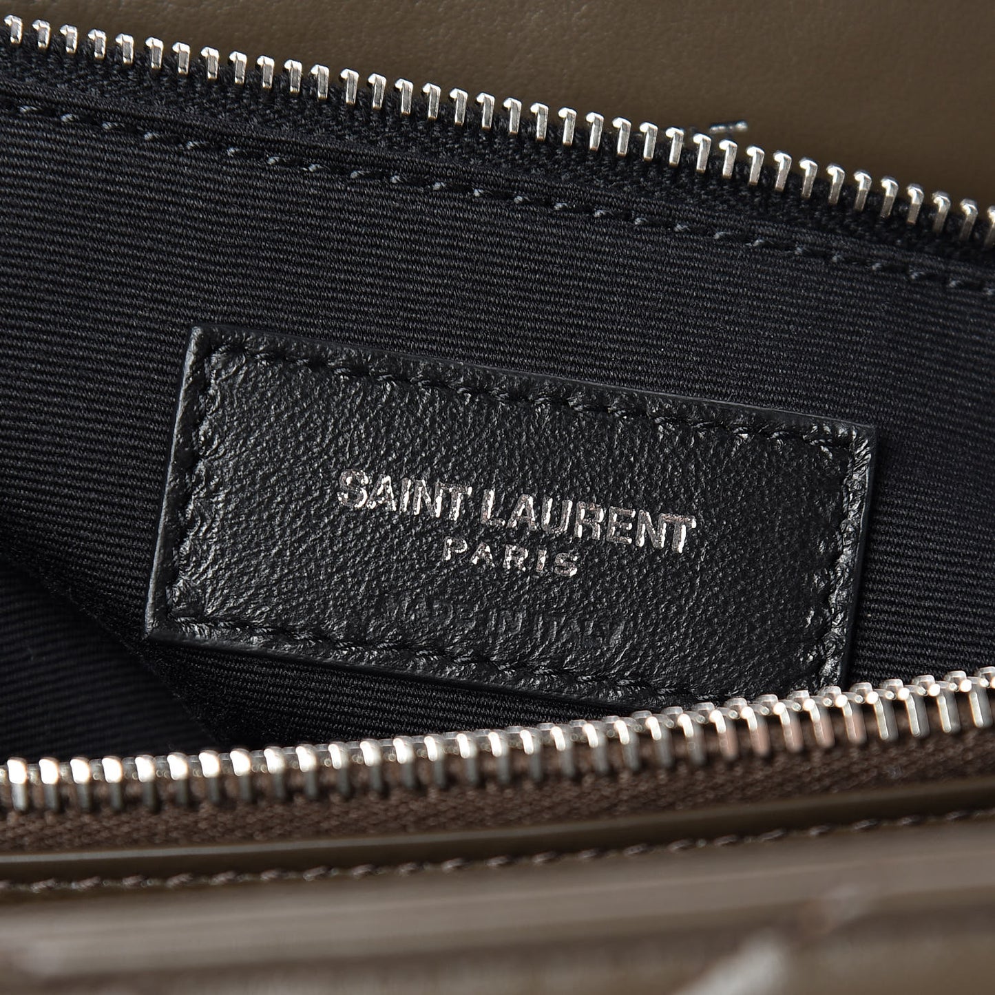 Calfskin Y Quilted Monogram Large Loulou Chain Satchel Kaki Fonce