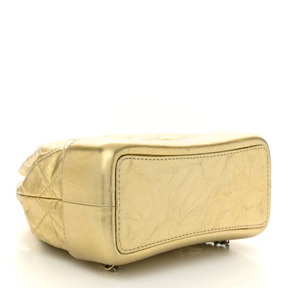Chanel Metallic Lambskin Small Quilted Gabrielle Backpack Gold 4 of 10