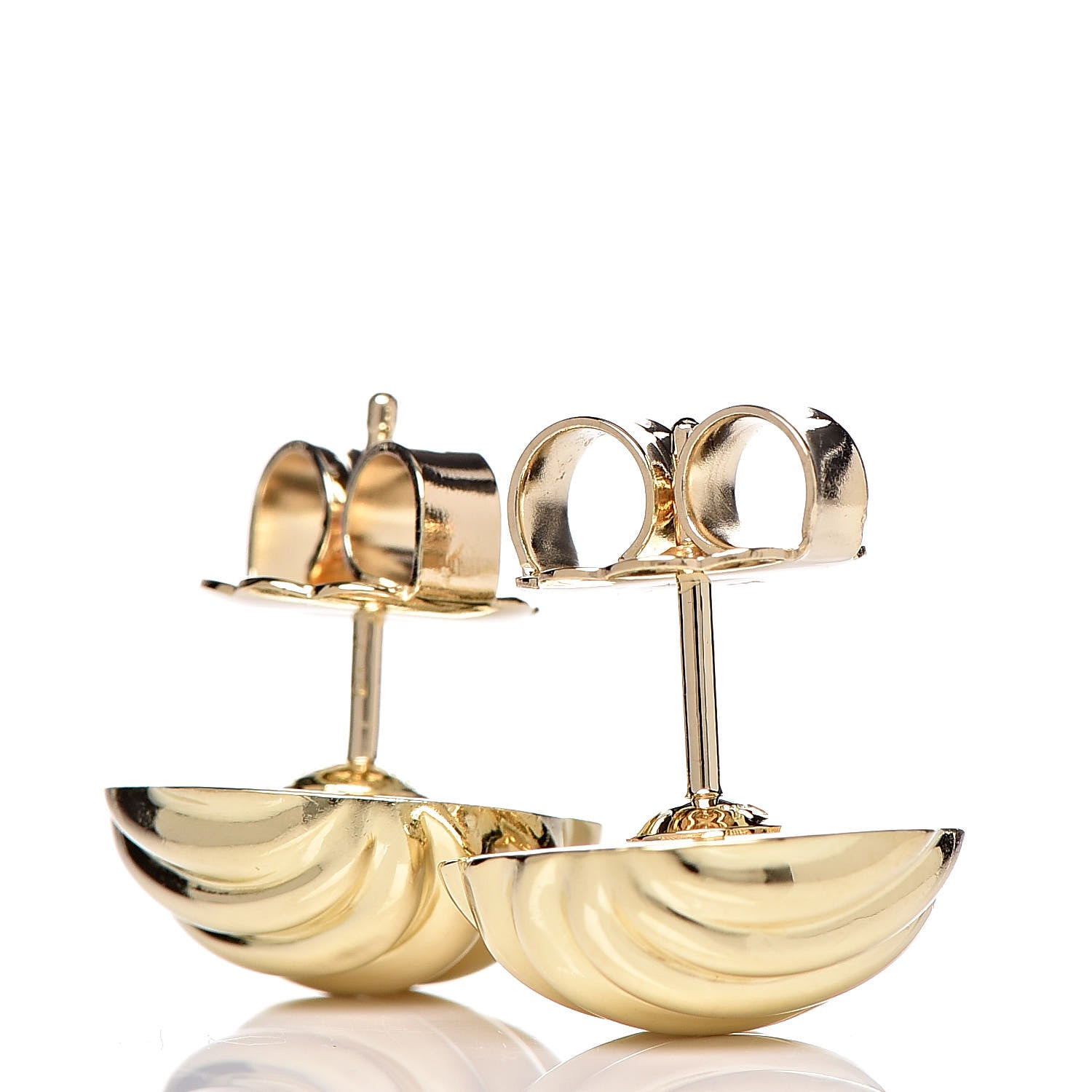 David Yurman 18K Yellow Gold 14mm Sculpted Cable Earrings 3 of 4