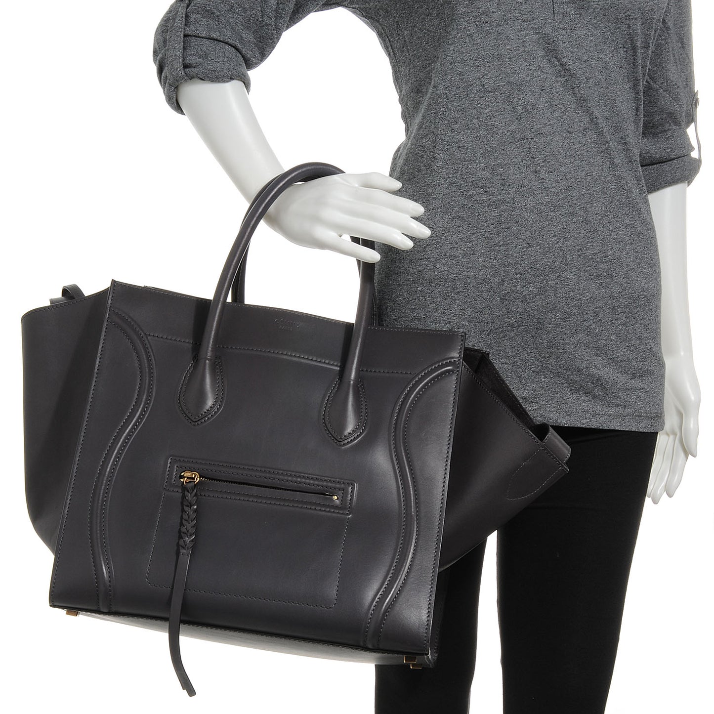 Smooth Calfskin Large Phantom Luggage Grey