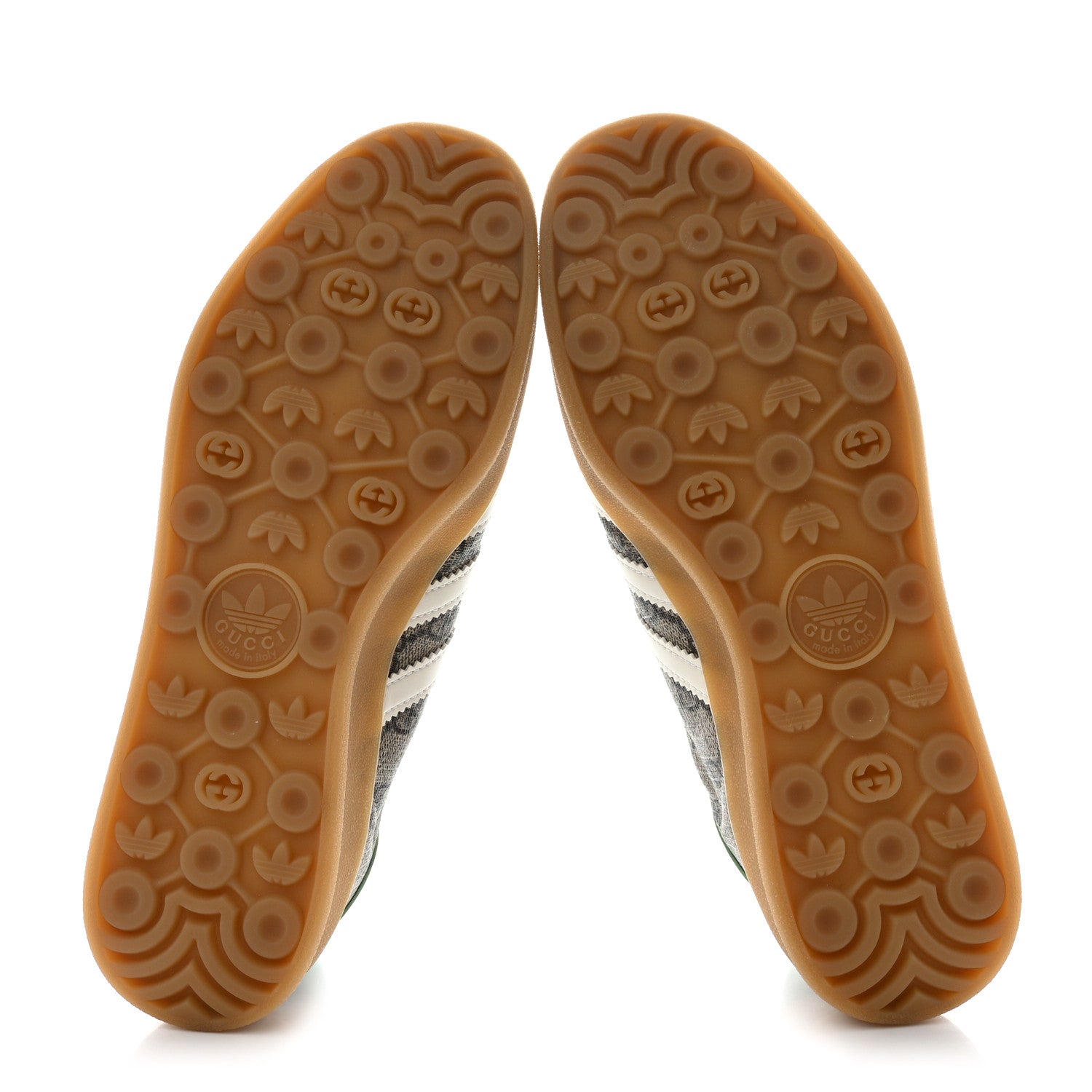 Gucci X ADIDAS GG Supreme Monogram Mens Gazelle Sneakers 7.5 Beige Ebony Off White New Shamarock 5 of 10