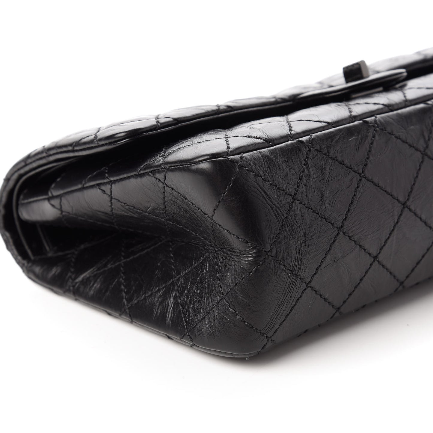 Aged Calfskin Quilted 2.55 Reissue 226 Flap So Black