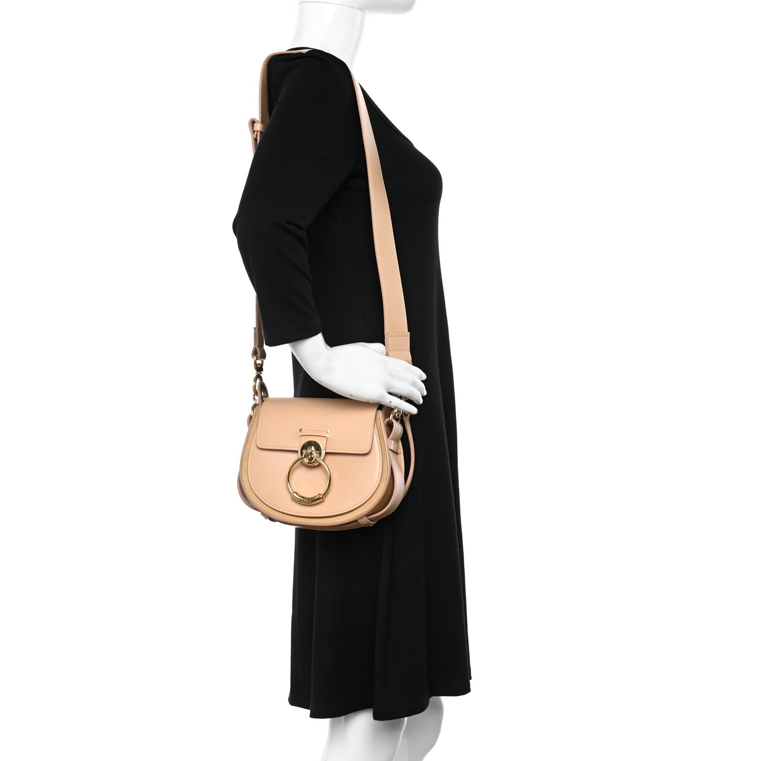 Chloe Calfskin Suede Small Tess Bag Biscuit Pink 2 of 14