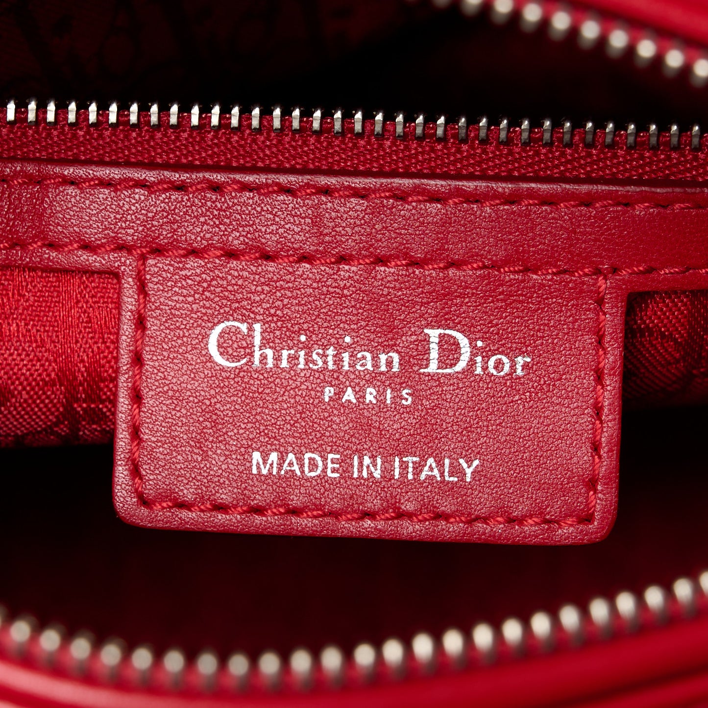 Lambskin Cannage Medium Lady Dior Red