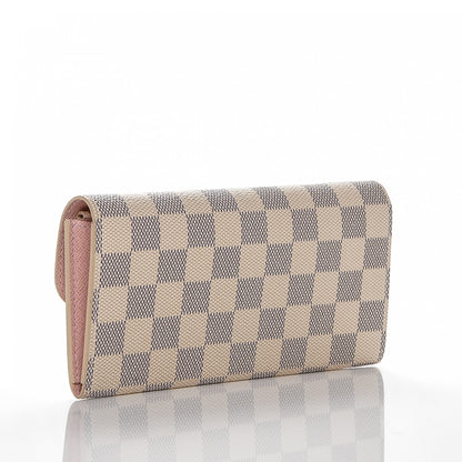 Louis Vuitton Damier Azur Emilie Wallet Rose Ballerine 3 of 6
