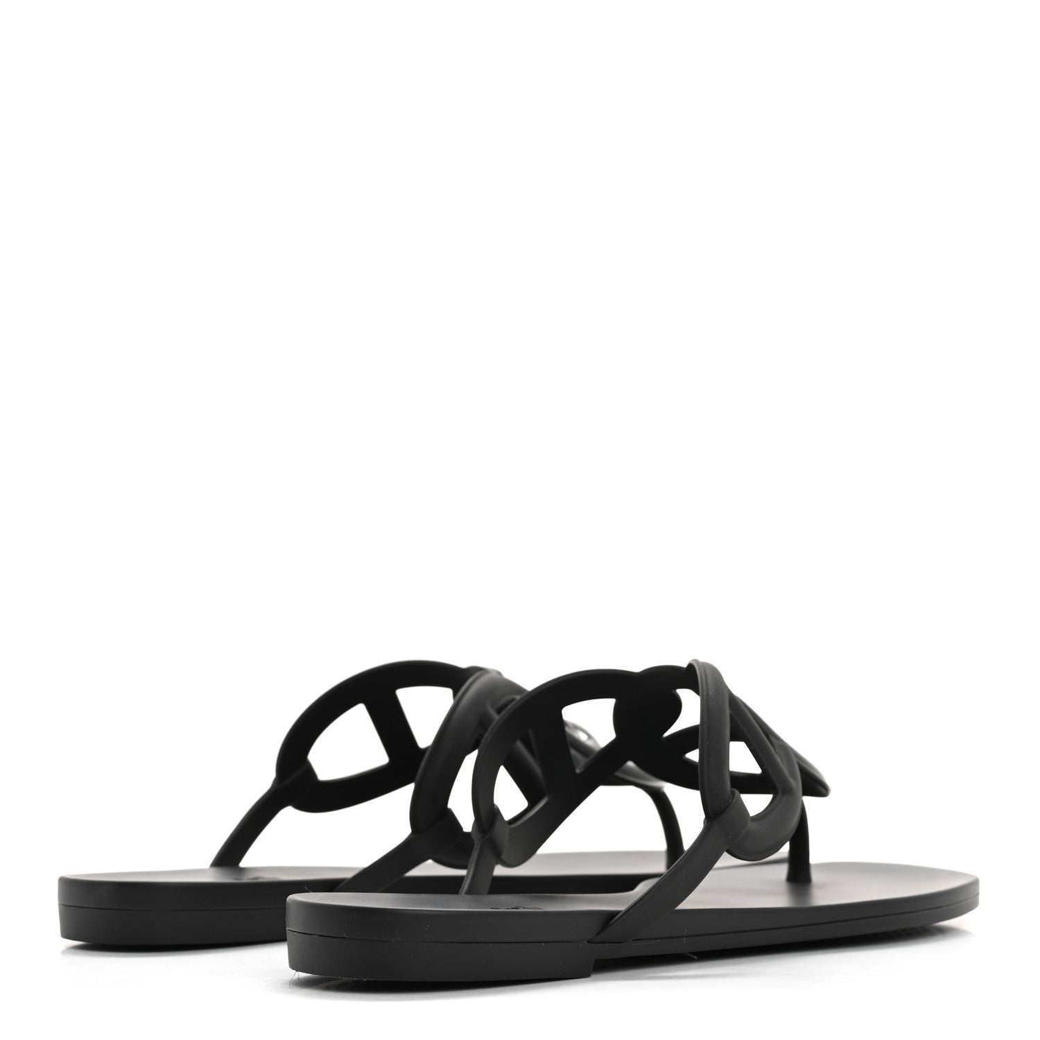 Hermes Rubber Womens Egerie Sandals 38 Black 5 of 8