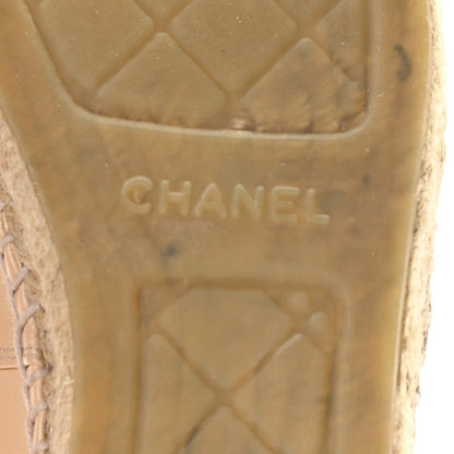 Chanel Lambskin CC Espadrilles 41 Beige Black 10 of 13