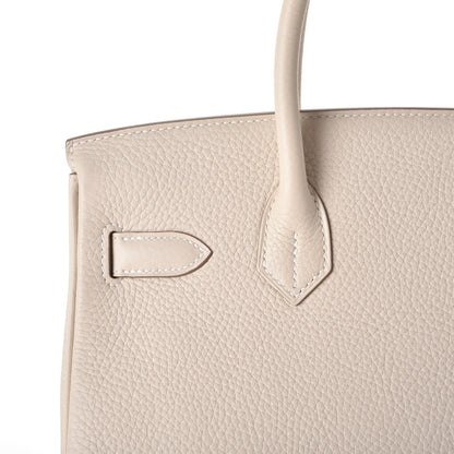 Hermes Taurillon Clemence Birkin 30 Craie 11 of 38