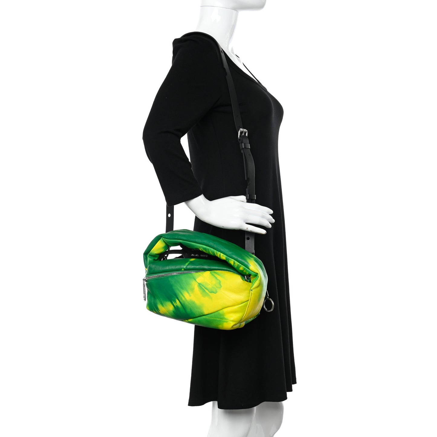 Padded Calfskin Tie-Dyed Pump 24 Tote Green Multicolor