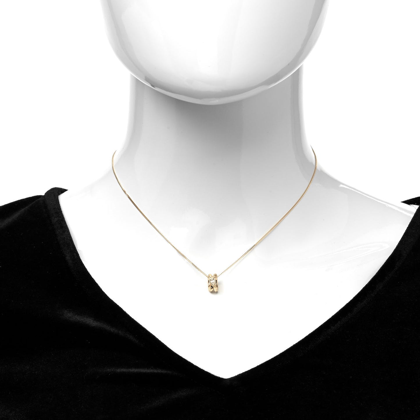 18K Yellow Gold Diamond Ouroboros Pendant Necklace