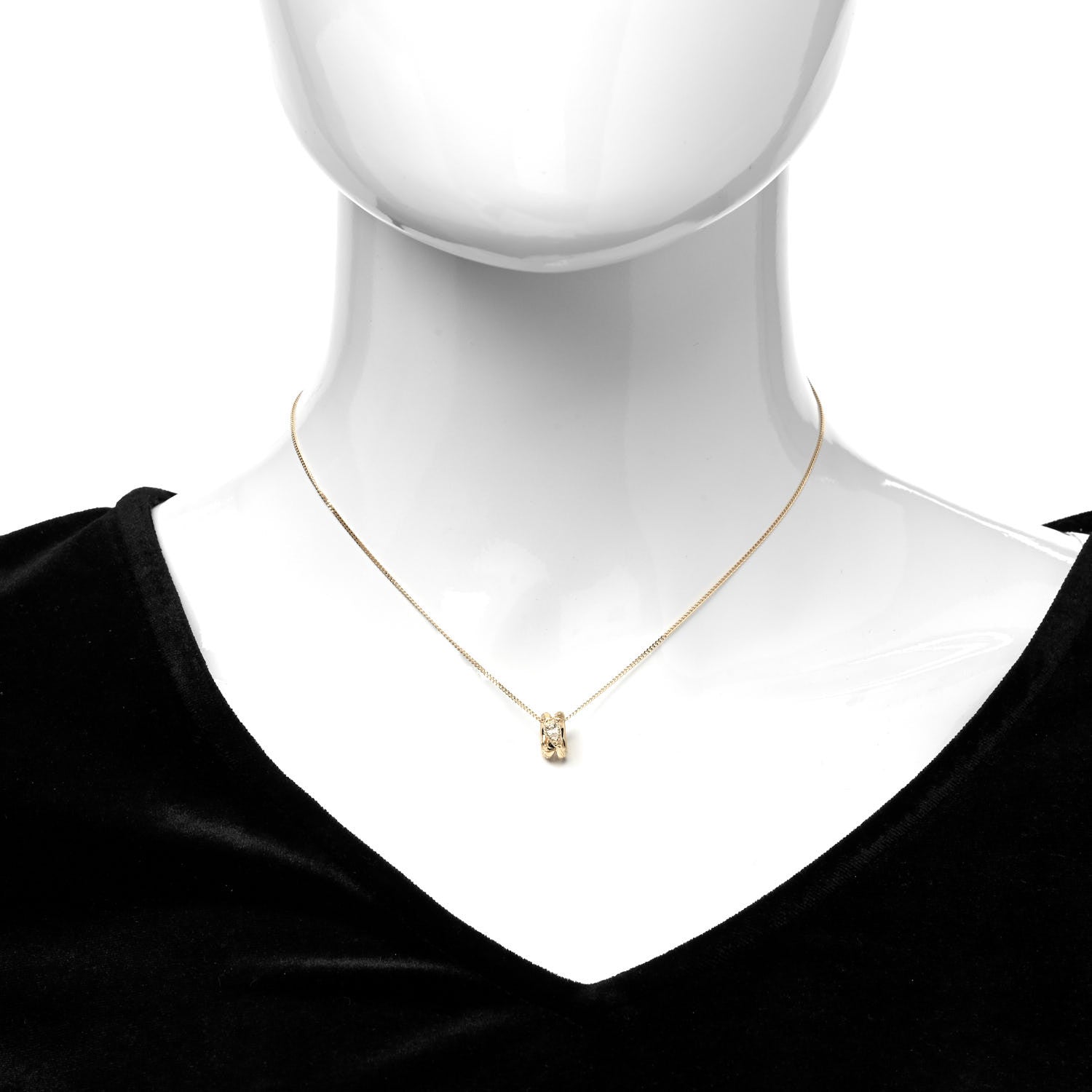 Gucci 18K Yellow Gold Diamond Ouroboros Pendant Necklace 2 of 4