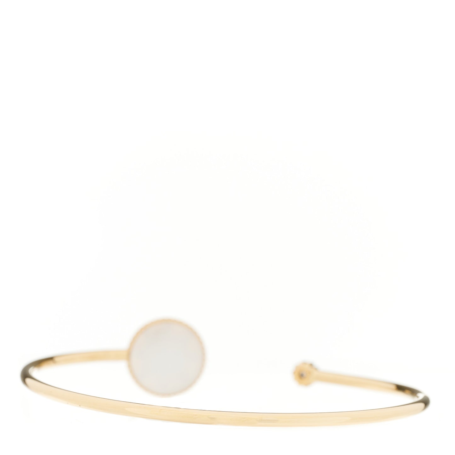 18K Yellow Gold Diamond Mother of Pearl Rose Des Vents Cuff Bracelet