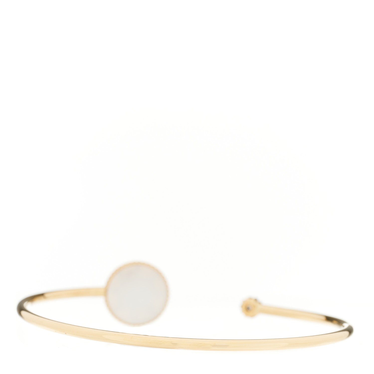 Christian Dior 18K Yellow Gold Diamond Mother of Pearl Rose Des Vents Cuff Bracelet 2 of 3