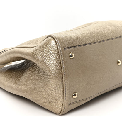 Gucci Metallic Pebbled Calfskin Medium Soho Shoulder Bag Golden Beige 9 of 10
