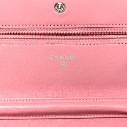 Chanel Lambskin Quilted Wallet On Chain WOC Pink 6 of 9