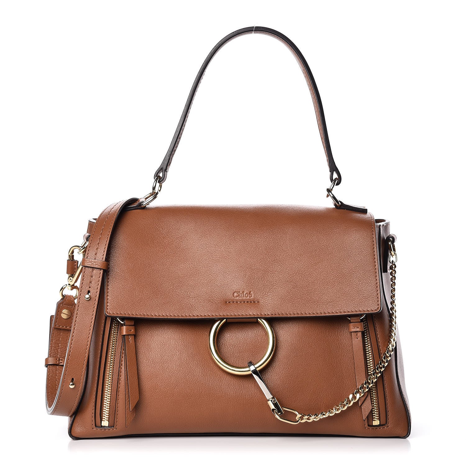 Chloe Calfskin Medium Faye Day Shoulder Bag Tan 1 of 15