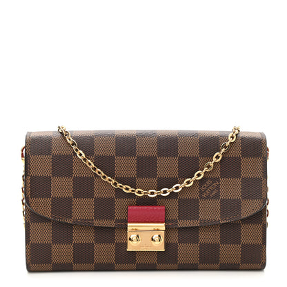 Louis Vuitton Damier Ebene Croisette Chain Wallet 1 of 7