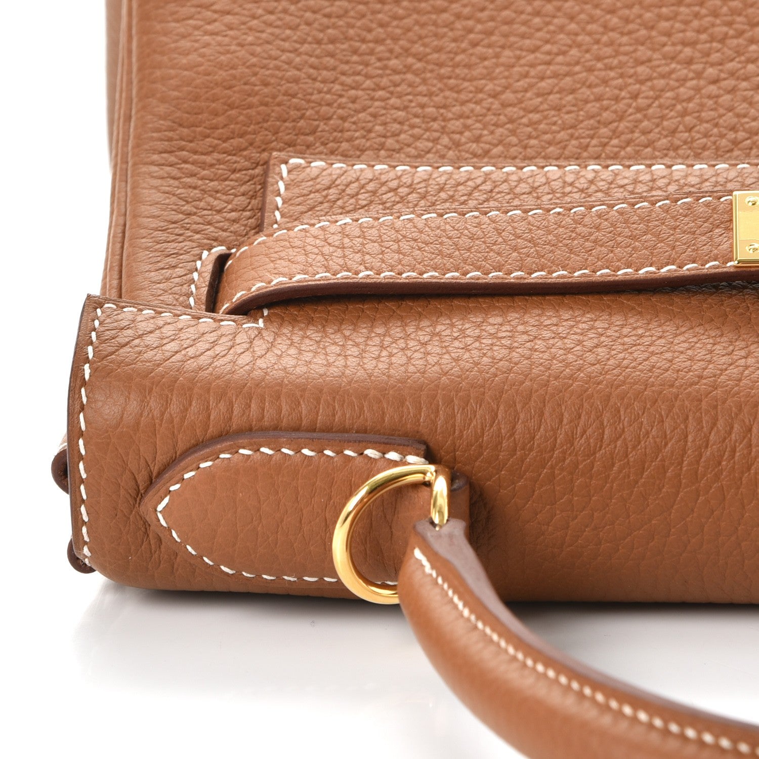 Hermes Taurillon Clemence Retourne Horseshoe Kelly 28 Gold 12 of 40