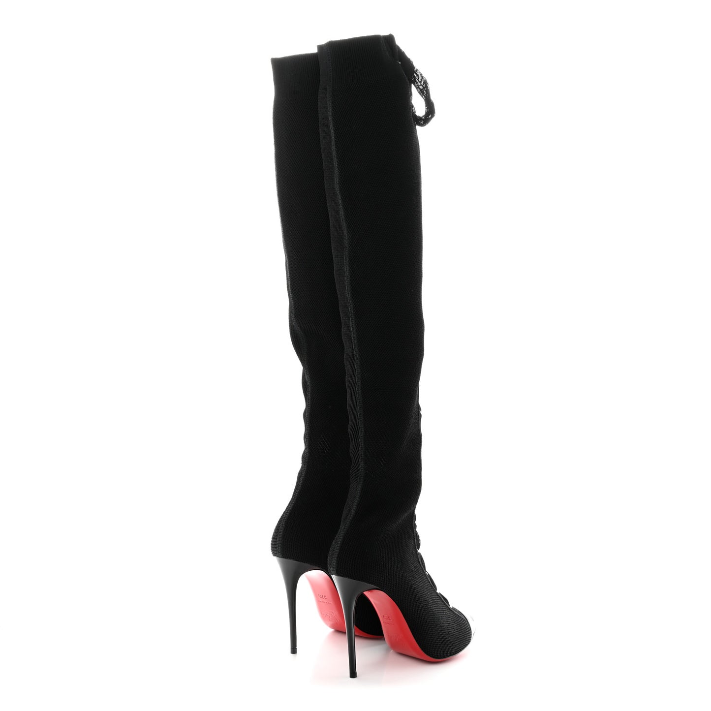 Patent Maille Tricot Frenchie 100 Sock Boots 37.5 Black