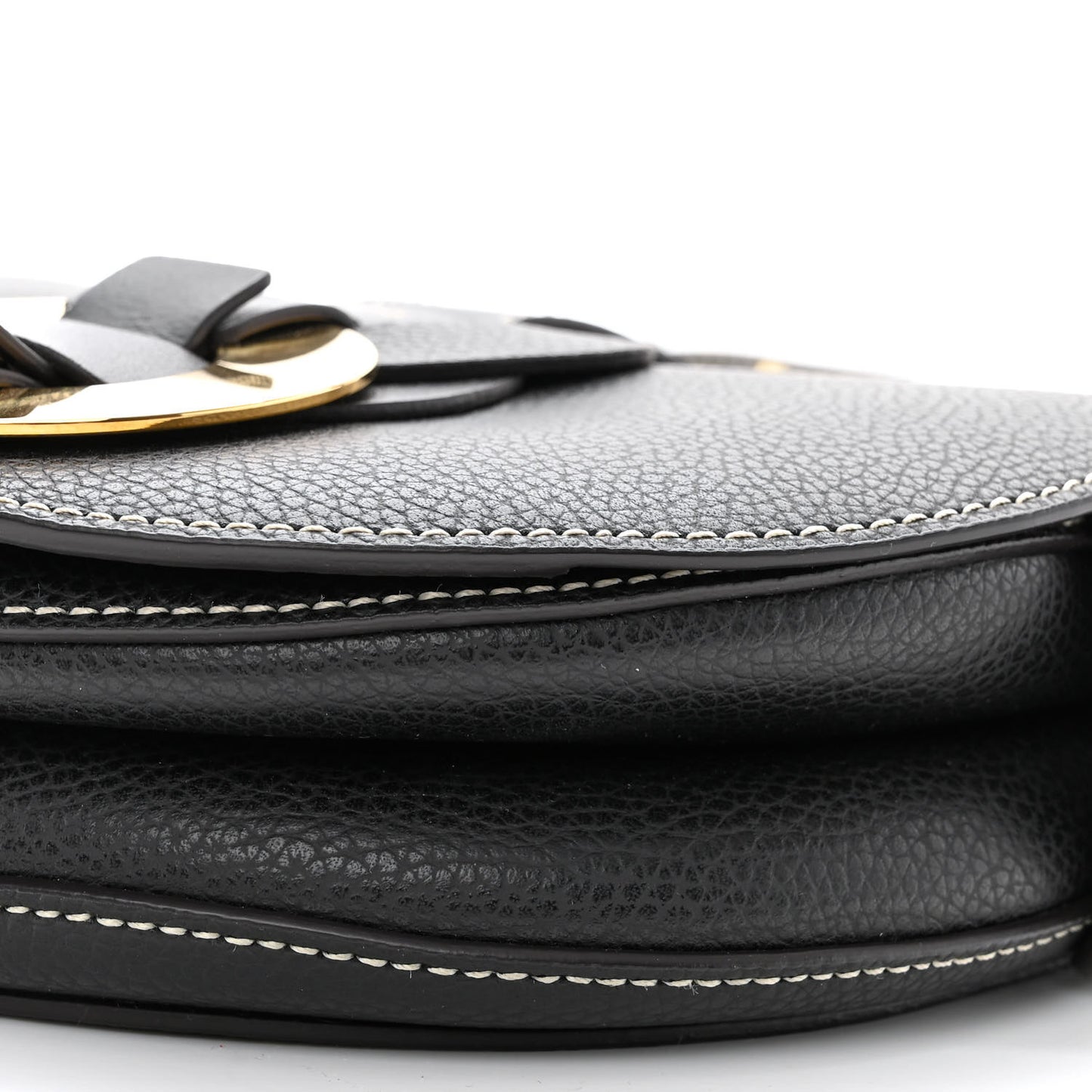 Grained Calfskin Small Darryl Saddle Crossbody Bag Black