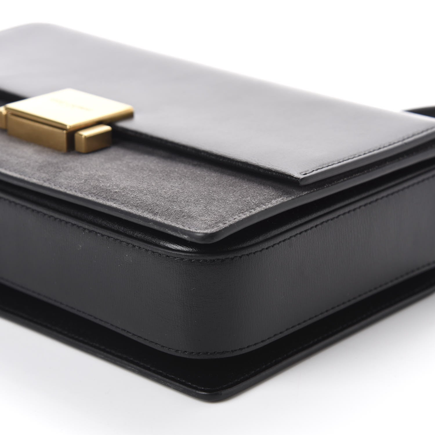 Saint Laurent Smooth Calfskin Suede Medium Bellechasse Black Grey 7 of 11