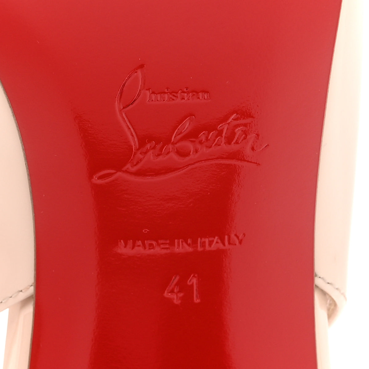 Christian Louboutin Patent So Jane Sling 55 Pump 41 Leche 7 of 9