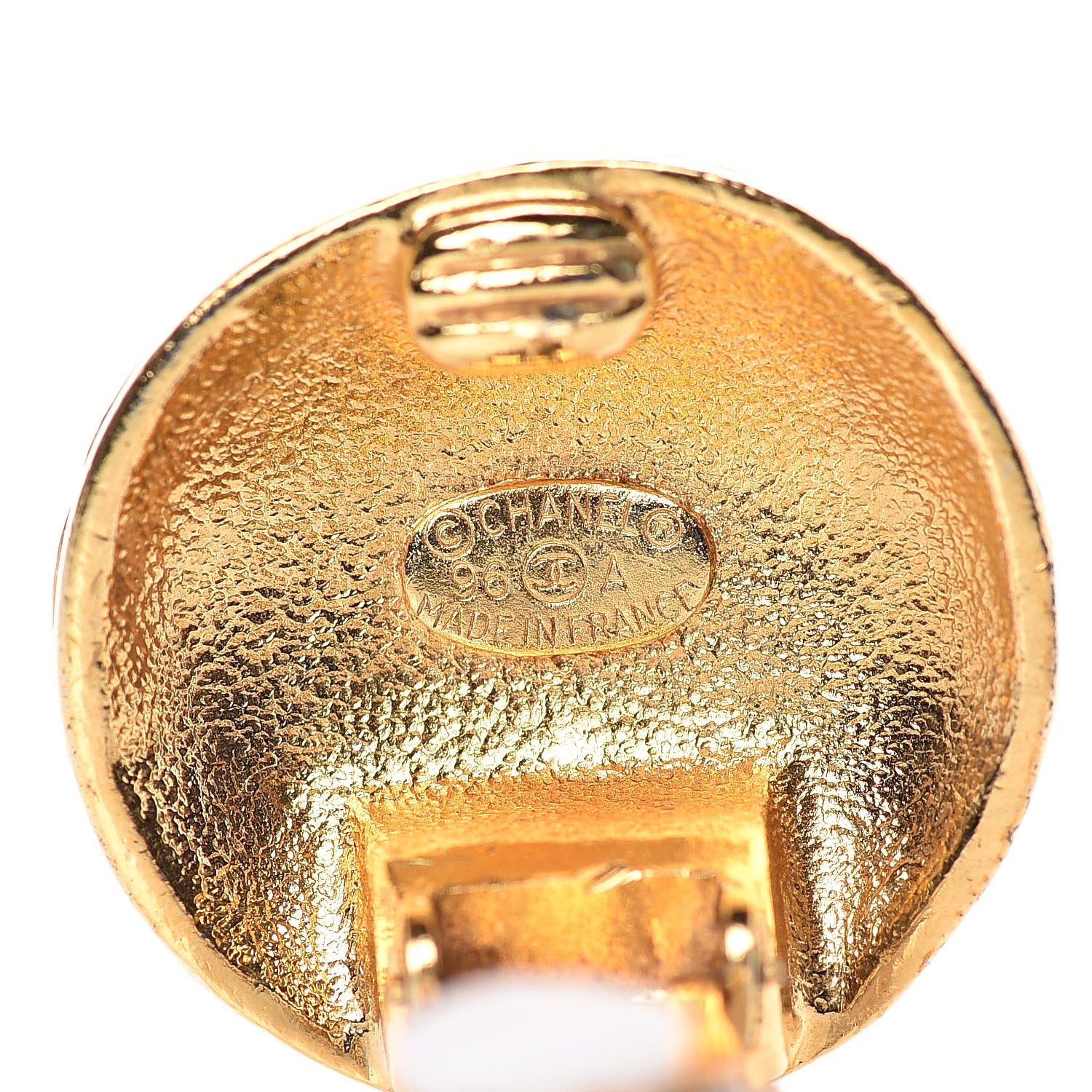 Chanel CC Button Clip On Earrings Gold 4 of 4