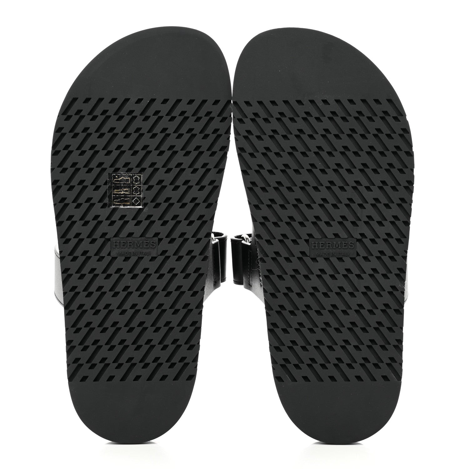 Hermes Calfskin Womens Chypre Sandals 36.5 Black 5 of 9