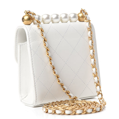 Chanel Goatskin Chic Pearls Clutch On Chain White 3 of 11