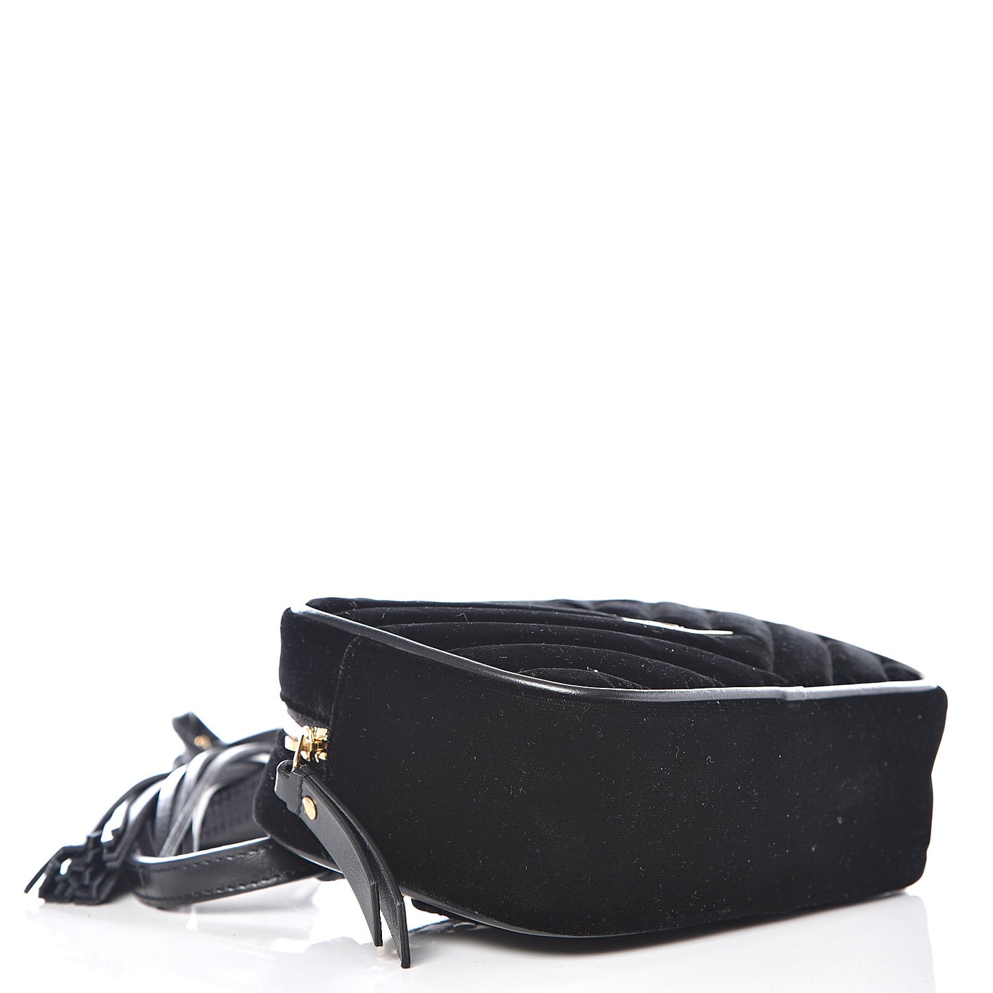 Velour Matelasse Monogram Lou Belt Bag Black