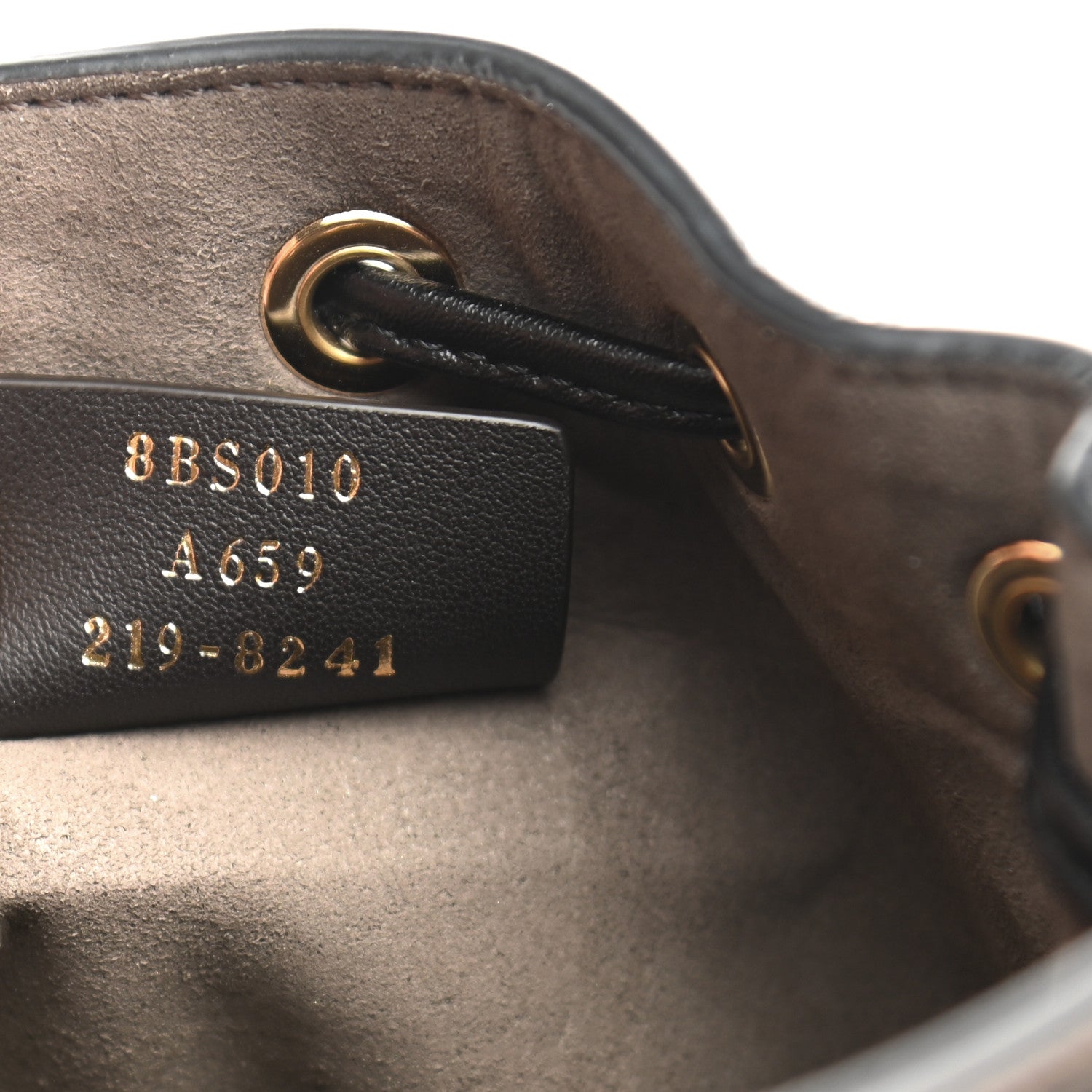 Fendi Vitello Liberty F is Fendi Bi-Color FF 1974 Embossed Mini Mon Tresor Bucket Bag Maya Black 7 of 10