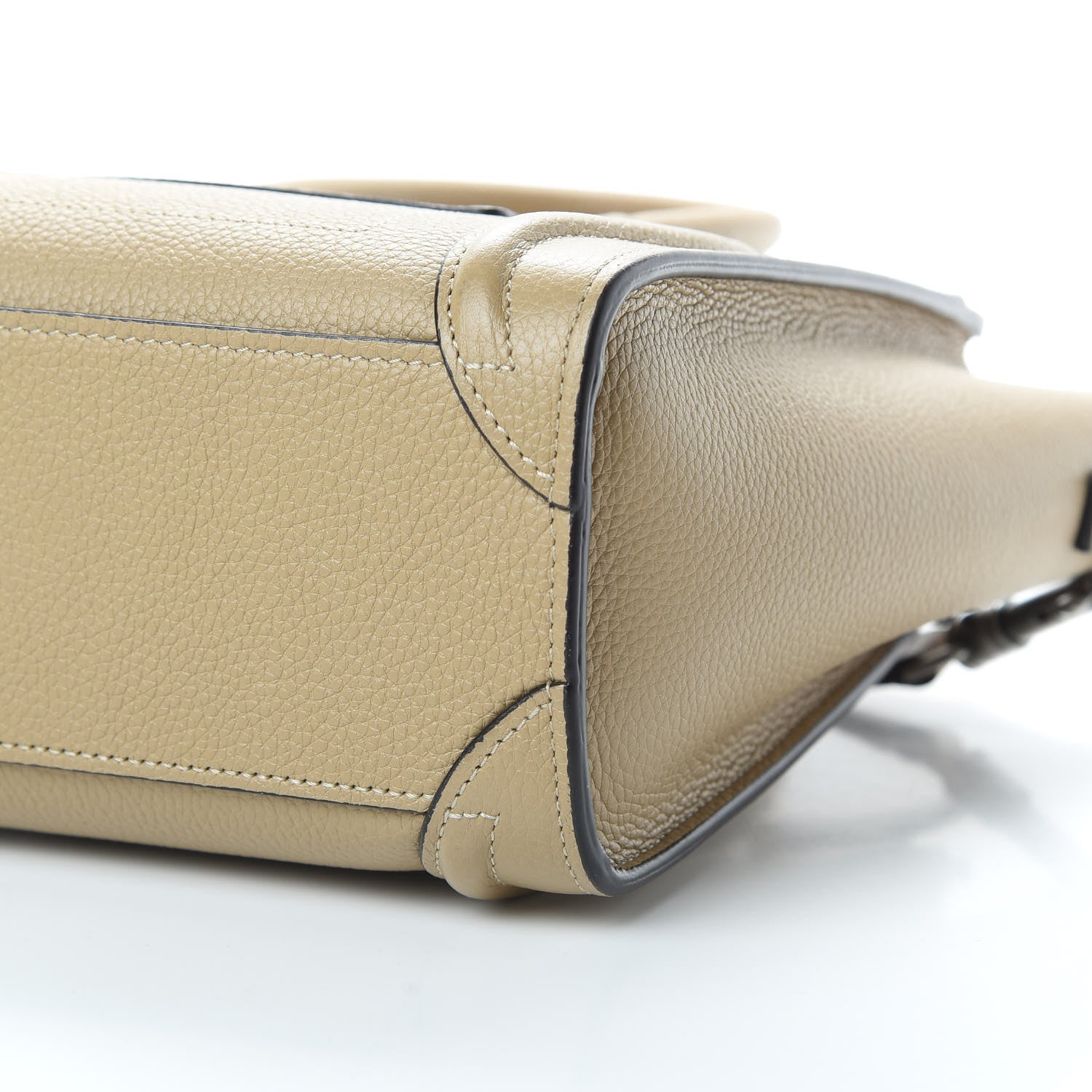 Celine Drummed Calfskin Nano Luggage Dune 12 of 12