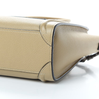 Celine Drummed Calfskin Nano Luggage Dune 12 of 12
