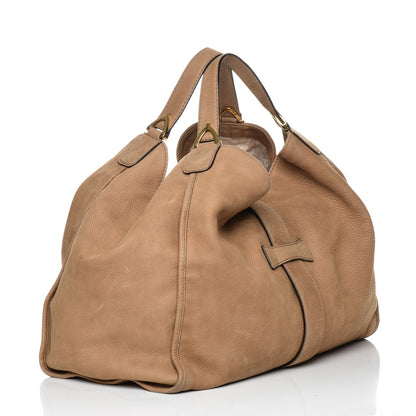 Gucci Nubuck Large Soft Stirrup Shoulder Bag Light Brown 3 of 8