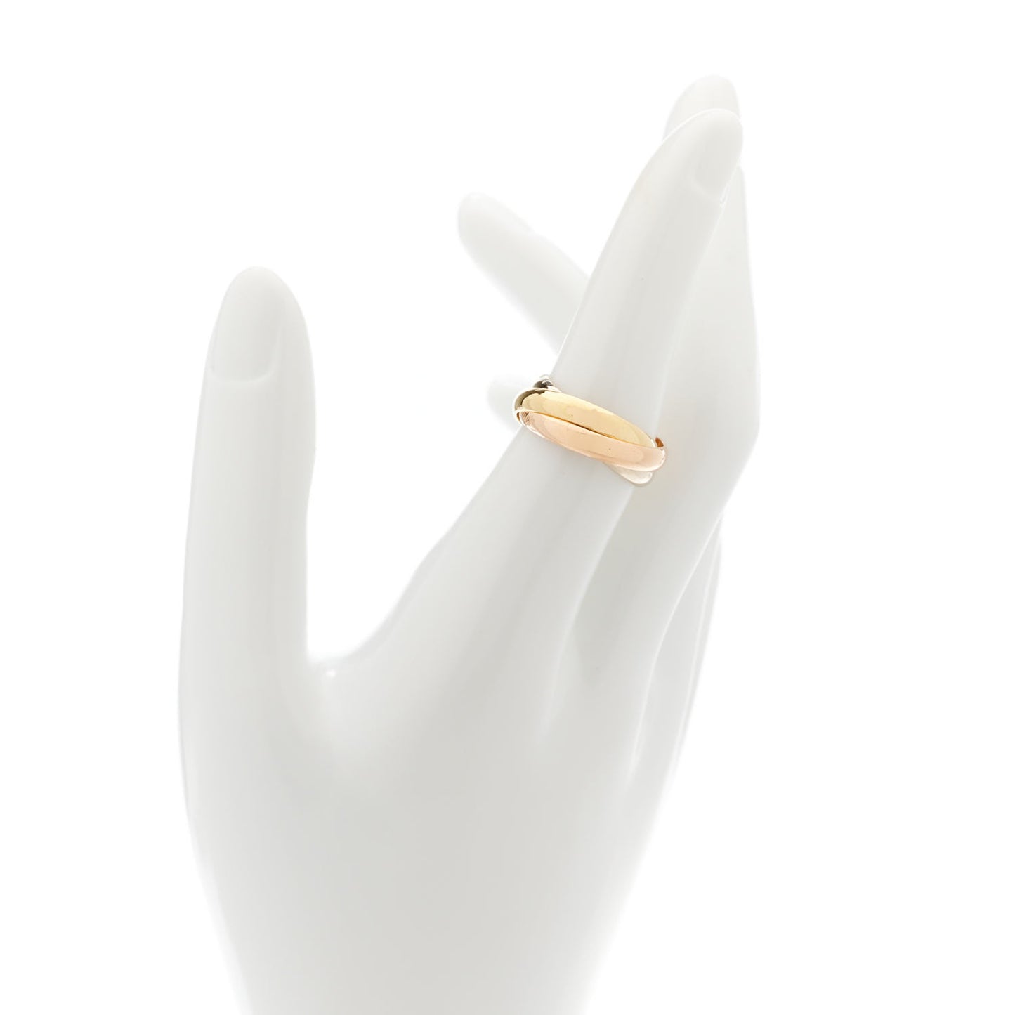 18K Pink Yellow White Gold Classic Les Must De Cartier Trinity Ring 53 6.25