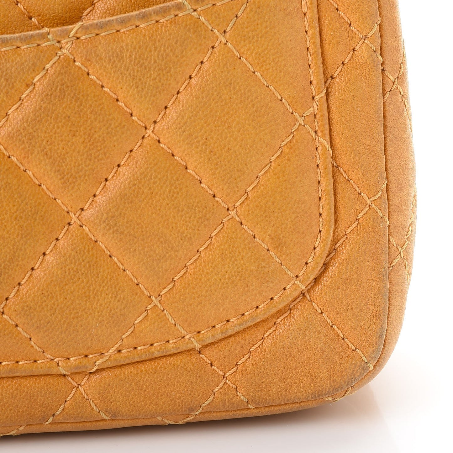 Glazed Lambskin Quilted Mini Bijoux Chain Square Flap Mango